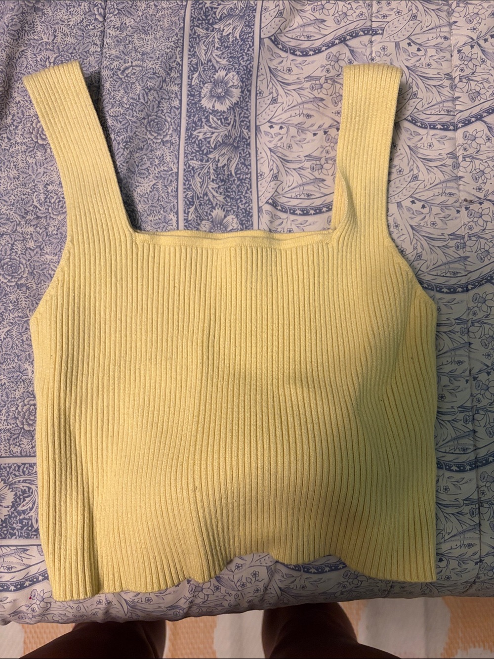 Target Yellow Ribbed Square-Neck Crop Tank